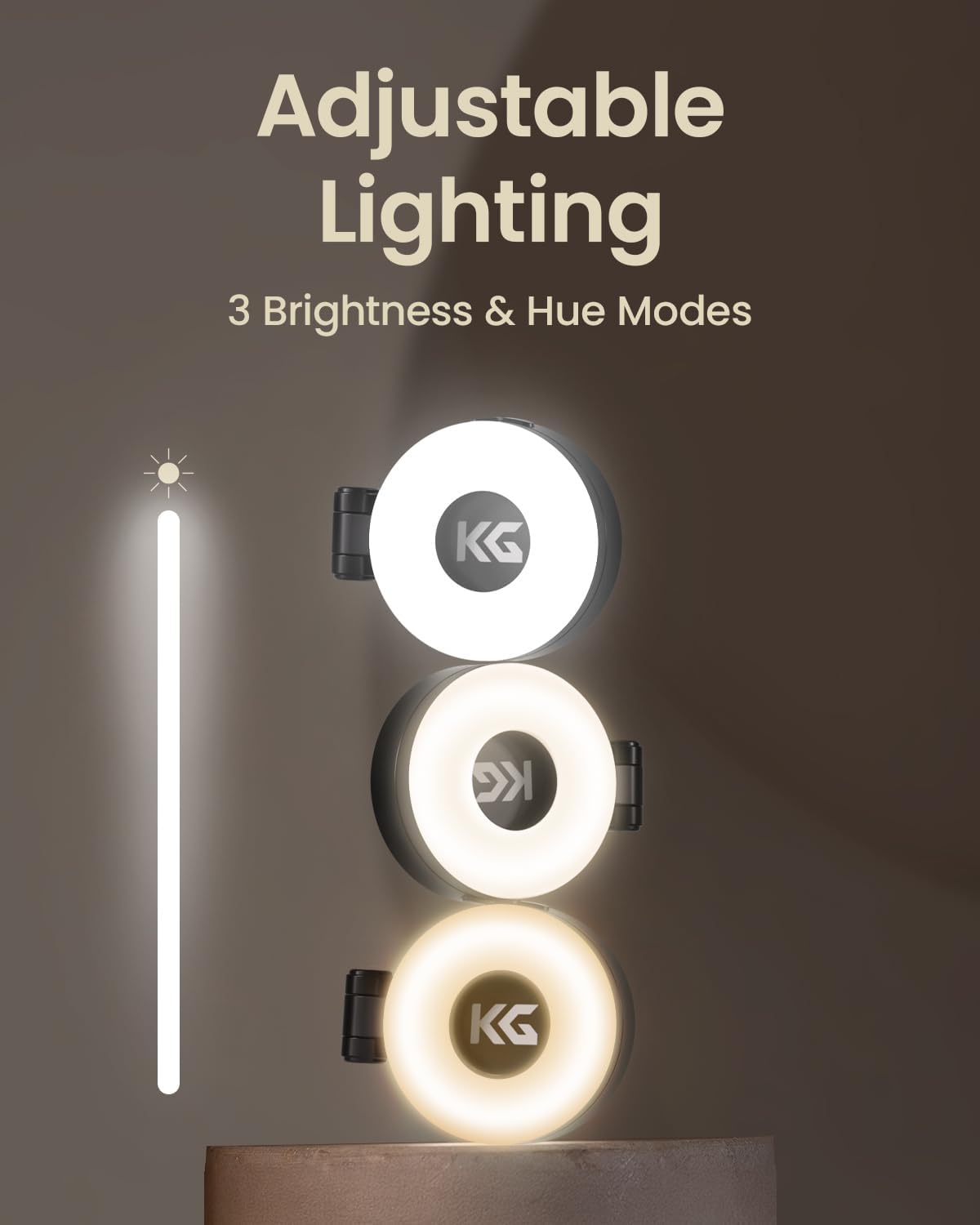 KraftGeek Magnetic Selfie Light for iPhone Magsafe, Portable Phone Ring Light for Video Recording, Rechargeable Lightweight Travel LED Cell Phone Light, Black