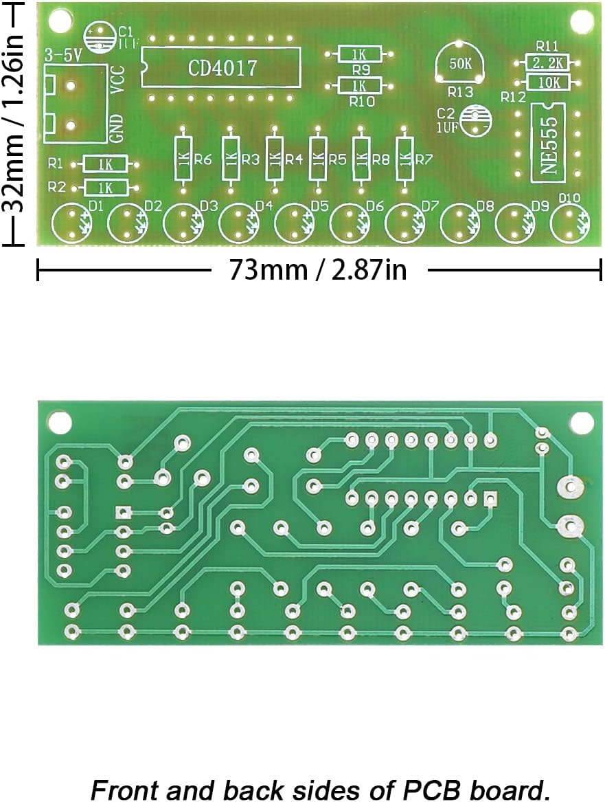 Soldering Practice Kit DIY Plug - in Flowing Water Light Soldering Kit - with CD4017 and NJ5655 - Ideal for Beginners & STEM Education