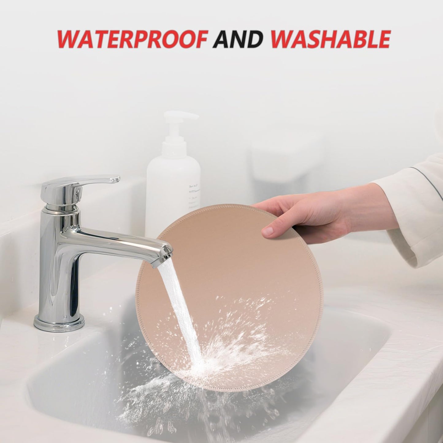 ITNRSIIET Mouse Pad Non-Slip Rubber Base Smooth Surface Stitched Edges Waterproof Durable Compatible with All Mice for Office & Gaming, Desk Accessory, Diameter 8.7 inch, Camel Gradient