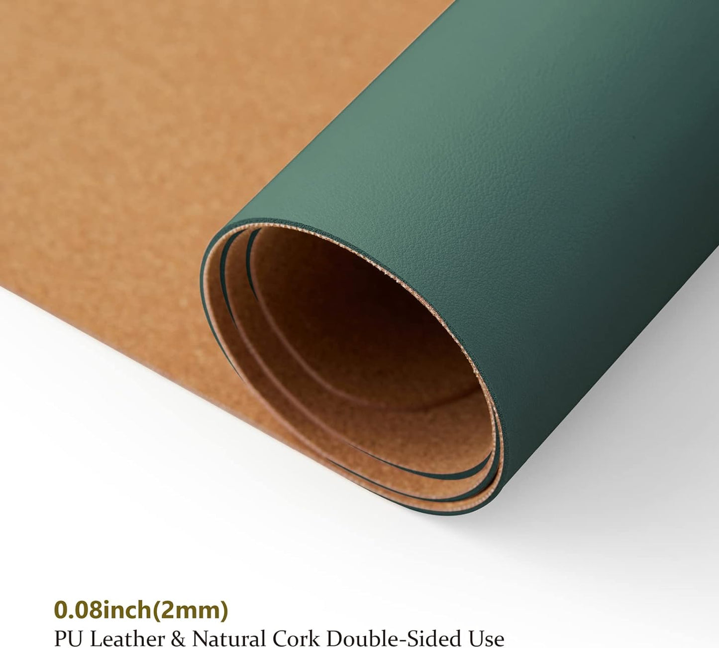 Large Cork Desk Mat - 47.2"x 17" Desk Pad for Office and Home - Ideal for Large Mouse Pad and Desk Mats on Top of Desks(Dark Green)