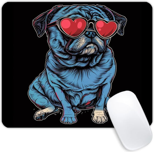 Square Mouse Pad Cool Dog with Sunglasses-1,Gaming Mouse Pads for Desk,Soft Computer Waterproof Non-Slip Mouse Mat