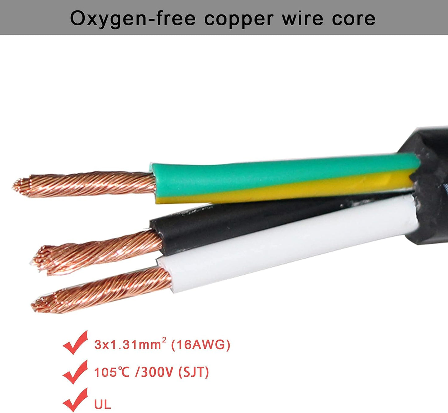 Power Cord Extension Y Splitter - 1 to 2 Way Outlet Adapter NEMA 5-15P 90-Degree Flat Plug to 2 X NEMA 5-15R with SJT 16AWG 3-Prong Cable Wire Extender Space Saver for Kitchen Home Office