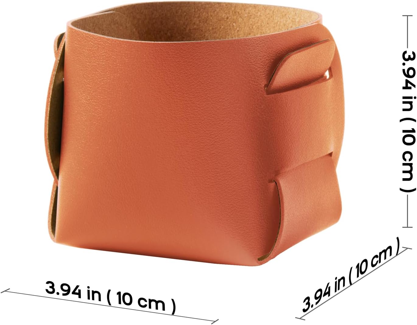 HOMIEAZICOZI 2-Pack Cork Leather Desk Accessories Storage - Pencil Pen Holder - Makeup Brush Holder Organizer - Stylish Addition to Home Decor (Orange)