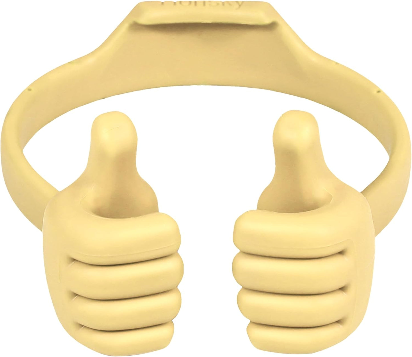 Honsky Thumbs up Cell Phone Stand,Stocking Stuffers Idea,Ok Stand Tablet Stand Cradle for Desk,Smartphone Cellphone Mobile Phone Tablets - Universal Adjustable Flexible - Light Yellow