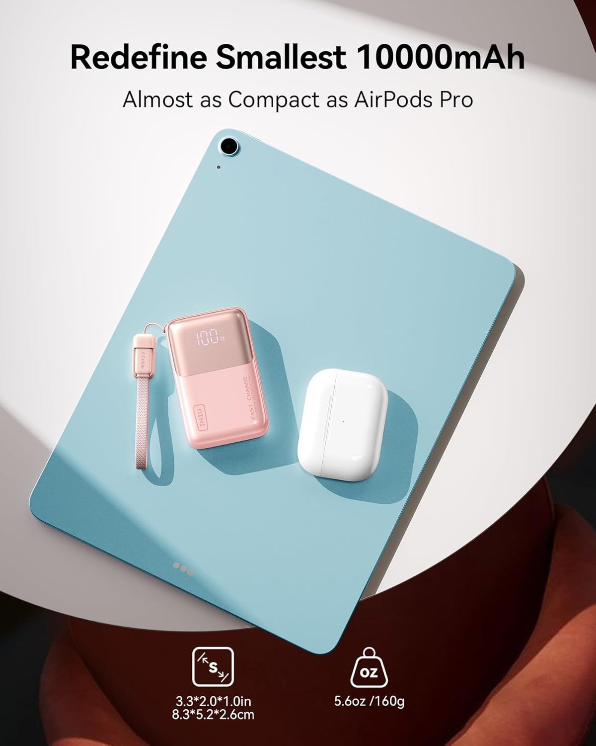 INIU Portable Charger, Ultra Small 10000mAh 45W PD Power Bank, USB C in&Out Fast Charging Battery Pack, Travel Essentials Powerbank for iPhone 16/15/14/13 Pro Max, iPad mini/Air, Samsung S22 S22 etc