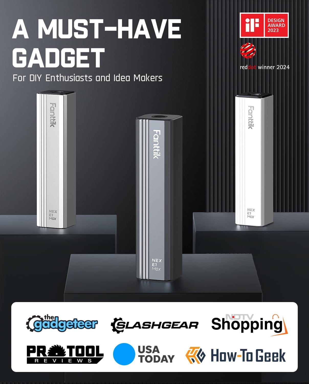 Fanttik E1 Max Electric Screwdriver, Mini Precision Screwdriver Set, 50 Magnetic Bits, Magnetic Storage, 5/32‘’Hex, Repair Tool Kit for Electronics Phone Camera Laptop Watch (Silver)