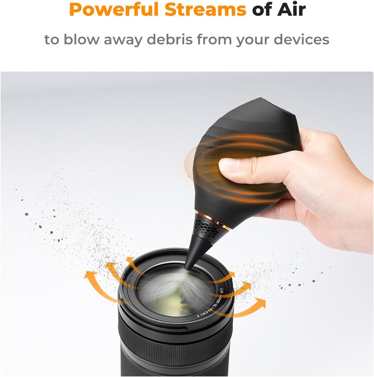 K&F CONCEPT 10-in-1 Camera Lens Cleaning Kit for DSLR Camera Lens Filter Cell Phones with Advanced Silicone Air Blower*1+Short Nozzle*1+Long Nozzle*1+Cleaning Cloth*6+Cleaning Pen*1+15ML Cleaner*1