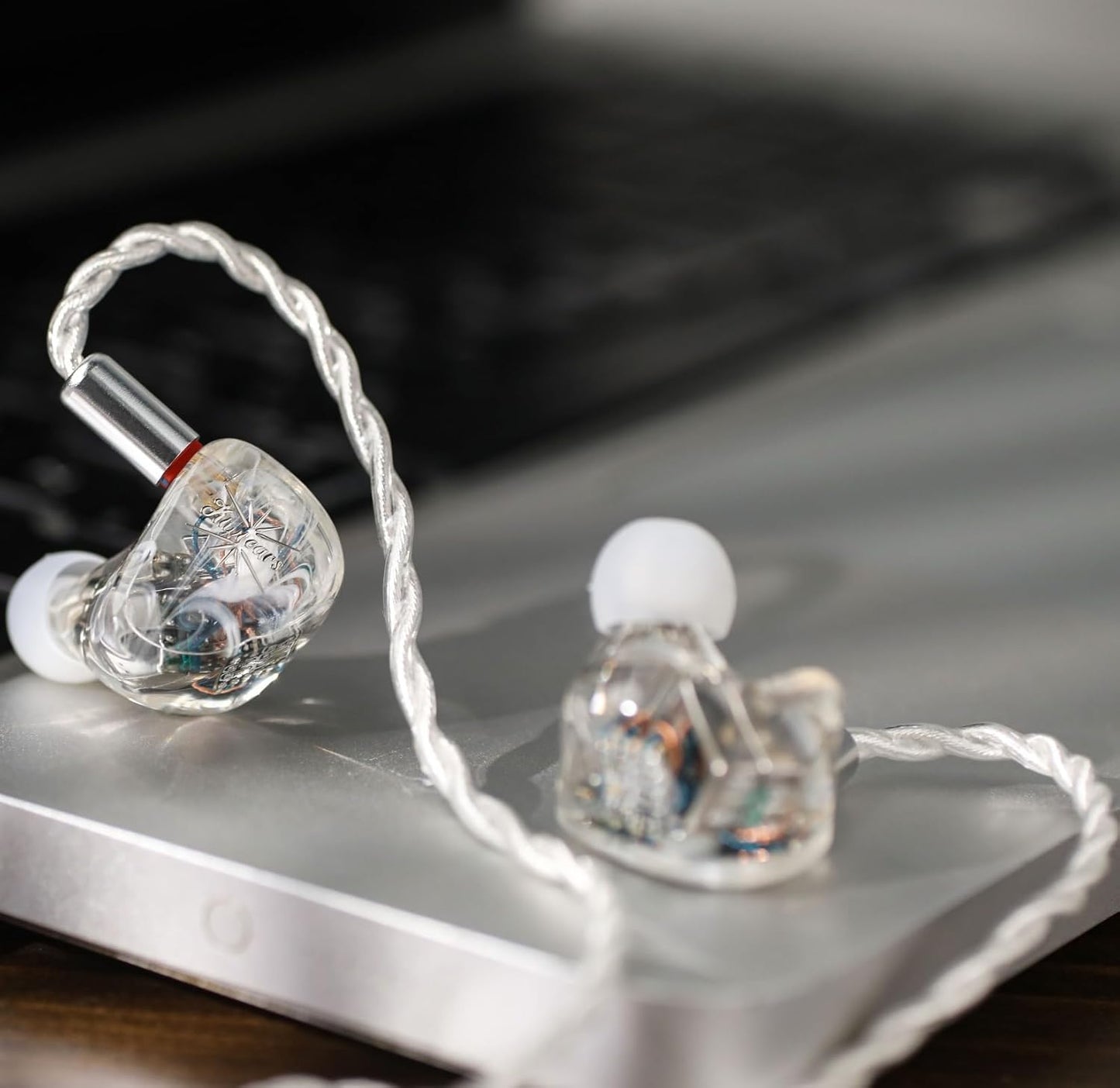 Kiwi Ears Orchestra Lite in Ear Monitor, Custom 8BA HiFi Earphone, Studio Monitor Headphone, Wired Earbuds with Detachable OFC Cable, Handcrafts Faceplate for Audiophile Musician (Clear)