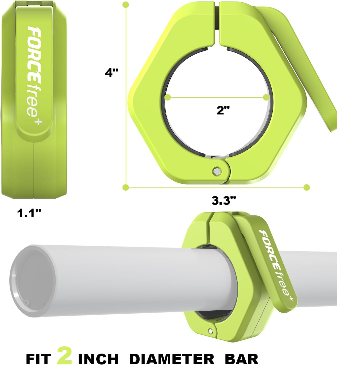 Magnetic Barbell Clamps 2 Inch Olympic – Quick Release Barbell Collars with Anti-Slip TPR Lining | Heavy Duty Weight Clips for Bars for Pro Gym Equipment