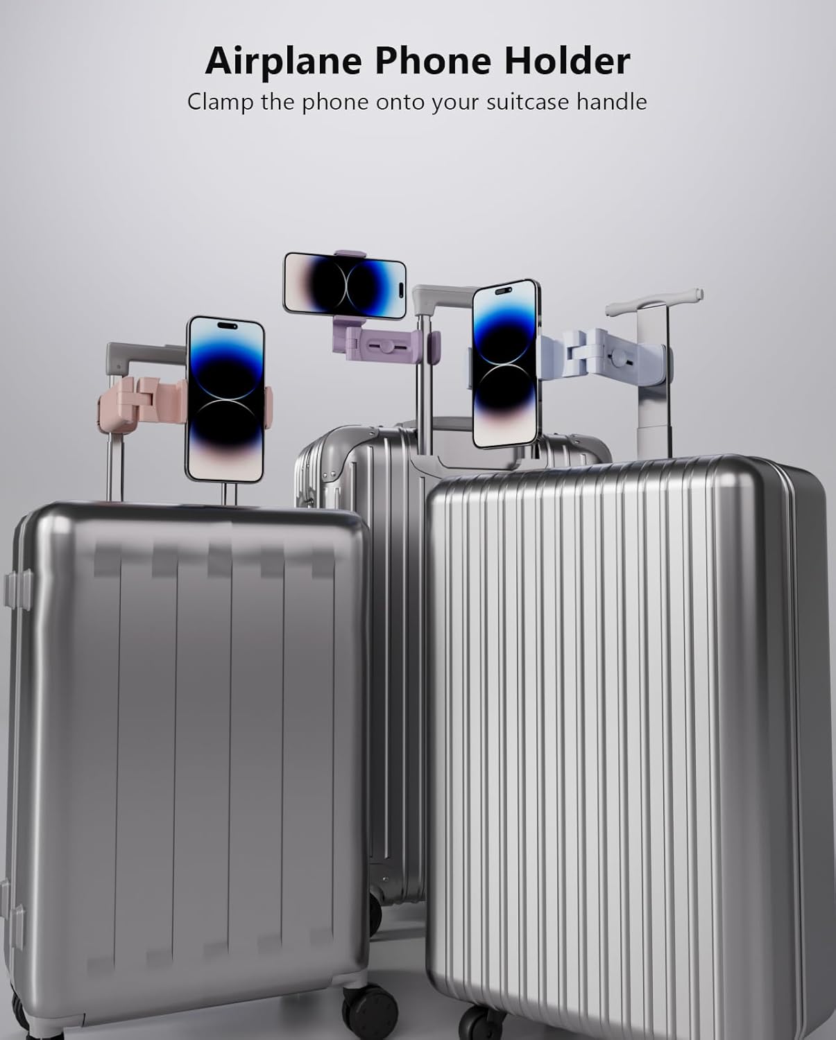 Universal Handsfree Airplane Travel Essentials Phone Holder/ Mount for Flying with 360 Degree Rotation, MiiKARE Travel Must Haves Accessory Phone Stand for Desk,Table-Purple