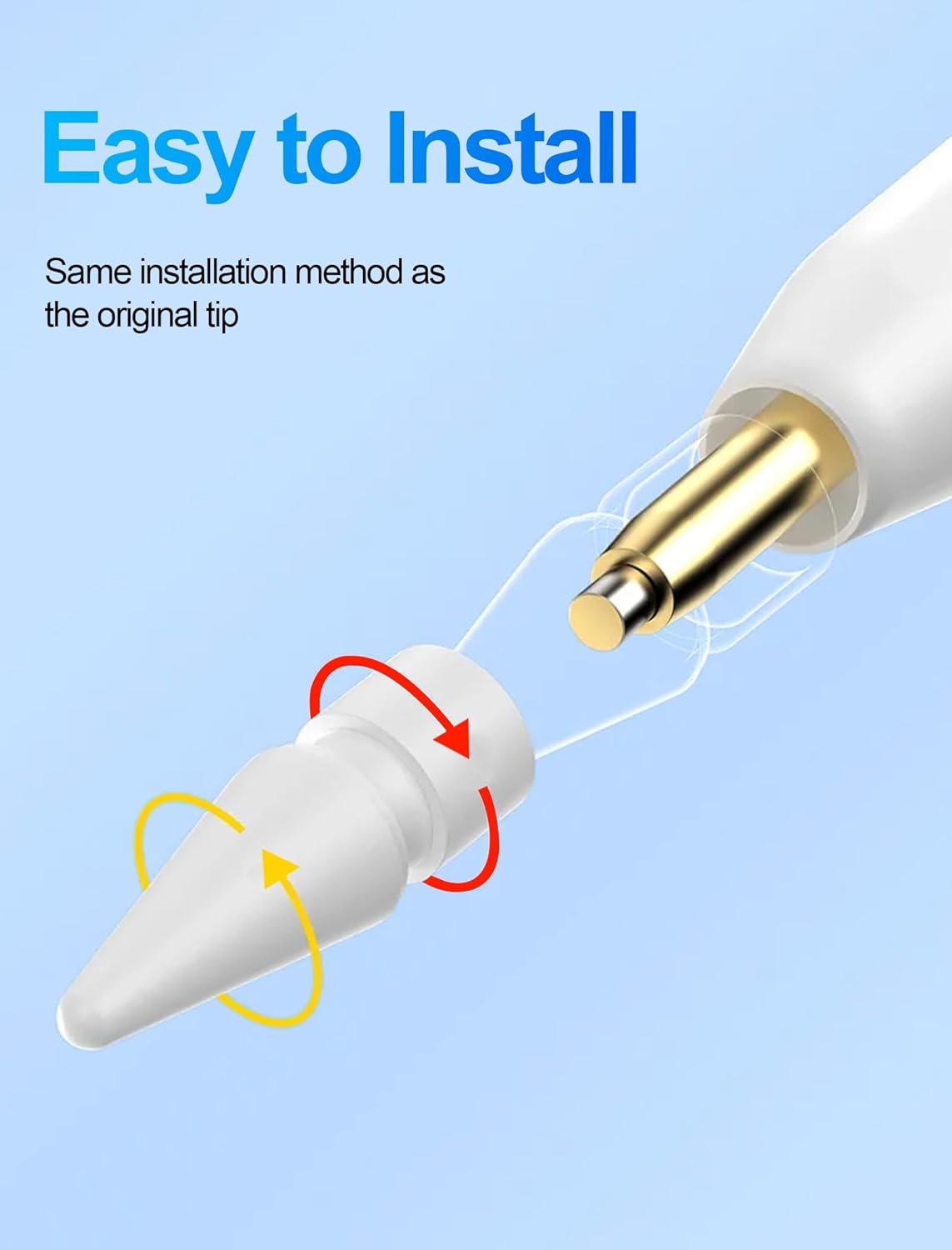 Replacement Tips for Apple Pencil Accessories - 8 Pack Mix Replacement Pencil Tips for Apple Pencil 2nd/ 1st Gen/USB-C/Pencil Pro