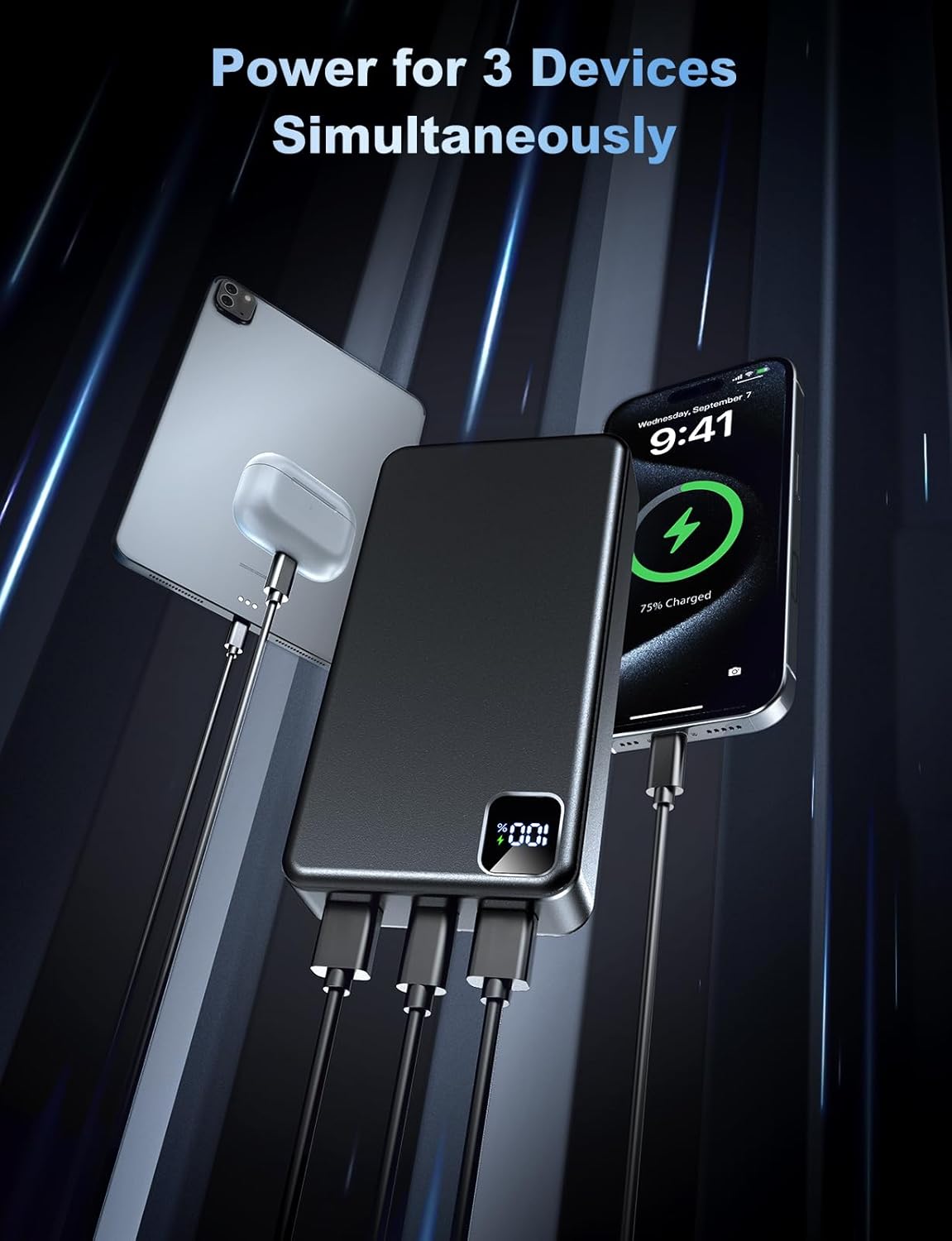 Portable Charger Power Bank 56800mAh Battery Pack-22.5W Fast Charging with USB C & LED Display, 3 Outputs High Capacity Portable Power Bank for iPhone 16/15/14/13 Series, Samsung, iPad etc