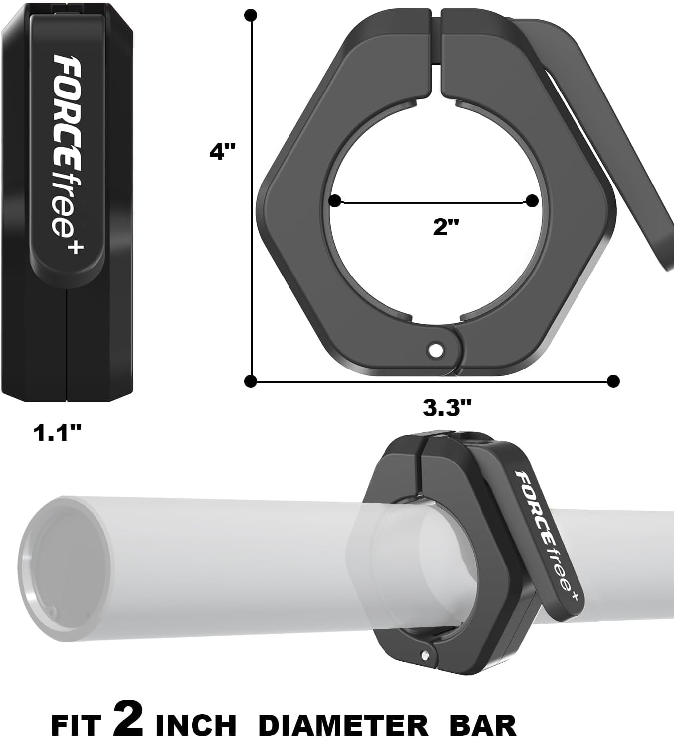 Magnetic Barbell Clamps 2 Inch Olympic – Quick Release Barbell Collars with Anti-Slip TPR Lining | Heavy Duty Weight Clips for Bars for Pro Gym Equipment