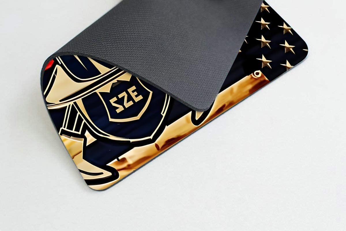 Firefighter American Flag 001 Mouse pad Customized Mousepad Non-Slip Rubber Base Mouse Pads for Computers Laptop Office Desk Accessories Mouse pad