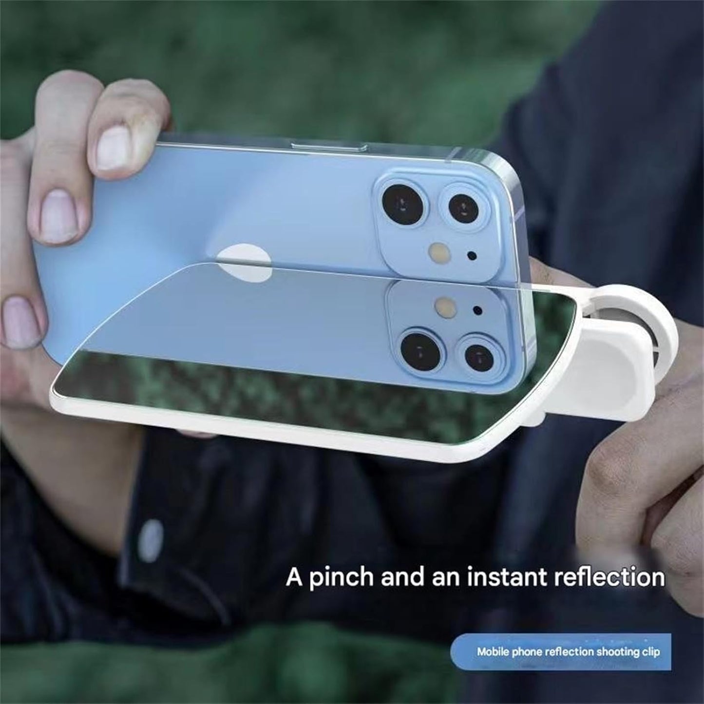 Mirror Effect Lens - Capture Stunning Reflections Instantly, Smartphone Camera Mirror Reflection Clip Kit, Mirror for Phone to Use Back Camera (White)