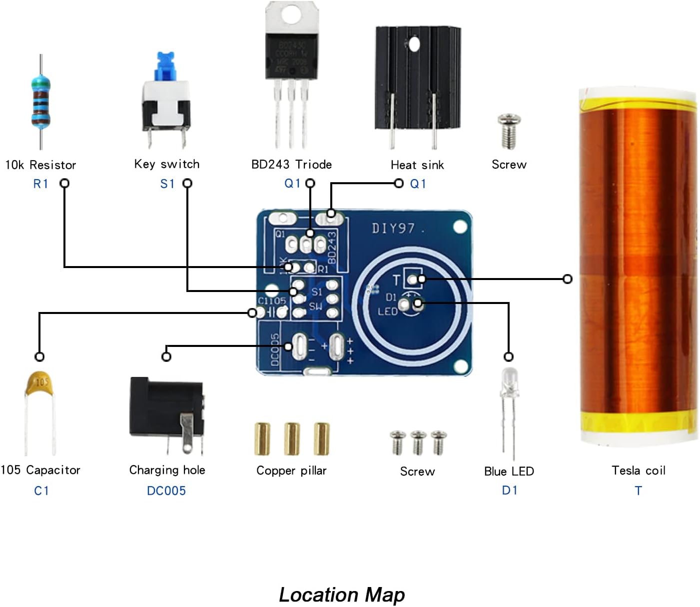 Soldering Practice Kit 5 DIY Electronics Projects Soldering Kit DIY Tesla Coil Simple Welding Skills Plug-in Circuit Kit Learn Soldering Kit for Beginners (5-Kits-TSL)
