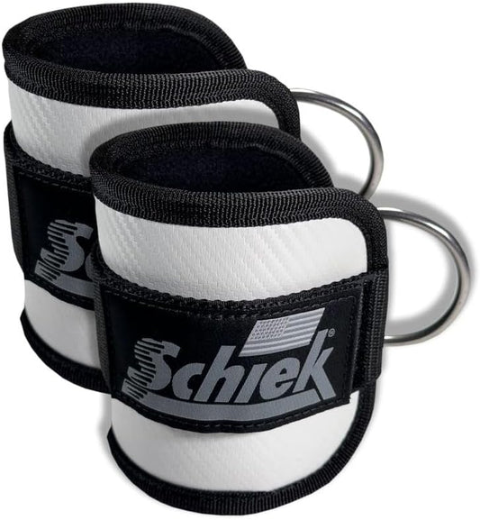 Schiek Sports 1707 Ankle Cuffs - Ideal for Glute Kickbacks and Cable Machine Workouts - Durable and Built To Last