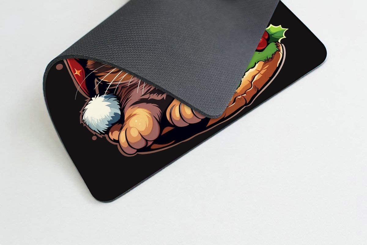 Square Mouse Pad Cute Cat with Burger-1,Gaming Mouse Pads for Desk,Soft Computer Waterproof Non-Slip Mouse Mat