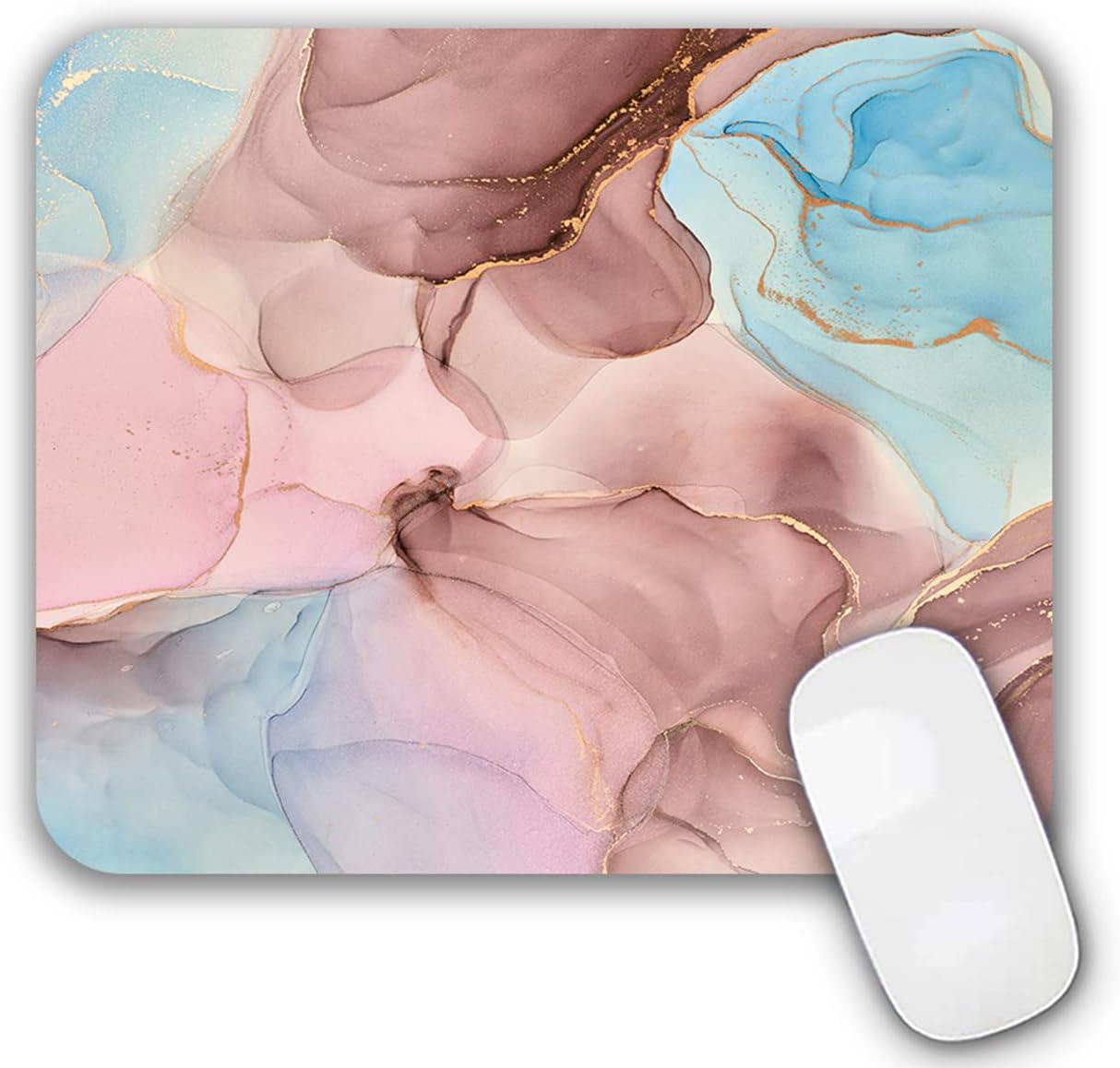 Mouse Pad, Gaming Mouse Pad, Non-Slip Rubber Base Mouse Mat with Designs for Laptop, Computer & Office, 9.5 x 7.9 x 0.12 inches (Marble 8)