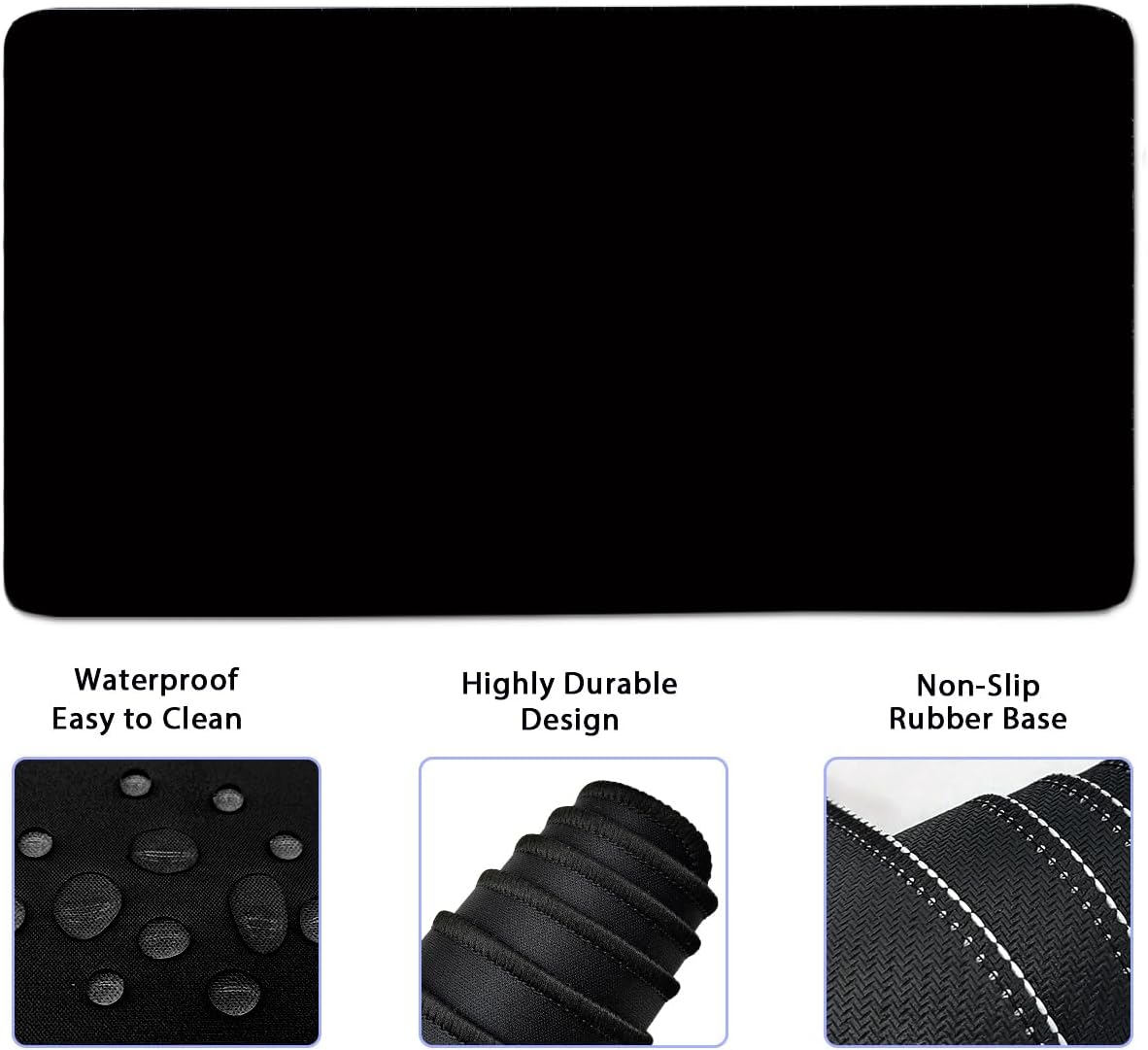 Large Mouse Pad and Keyboard Wrist Rest, Desk Pad for Keyboard and Mouse, 4-in-1 Large Gaming Mouse Pad with Wrist Support, Desk Mat for Home Office Study Game-Black