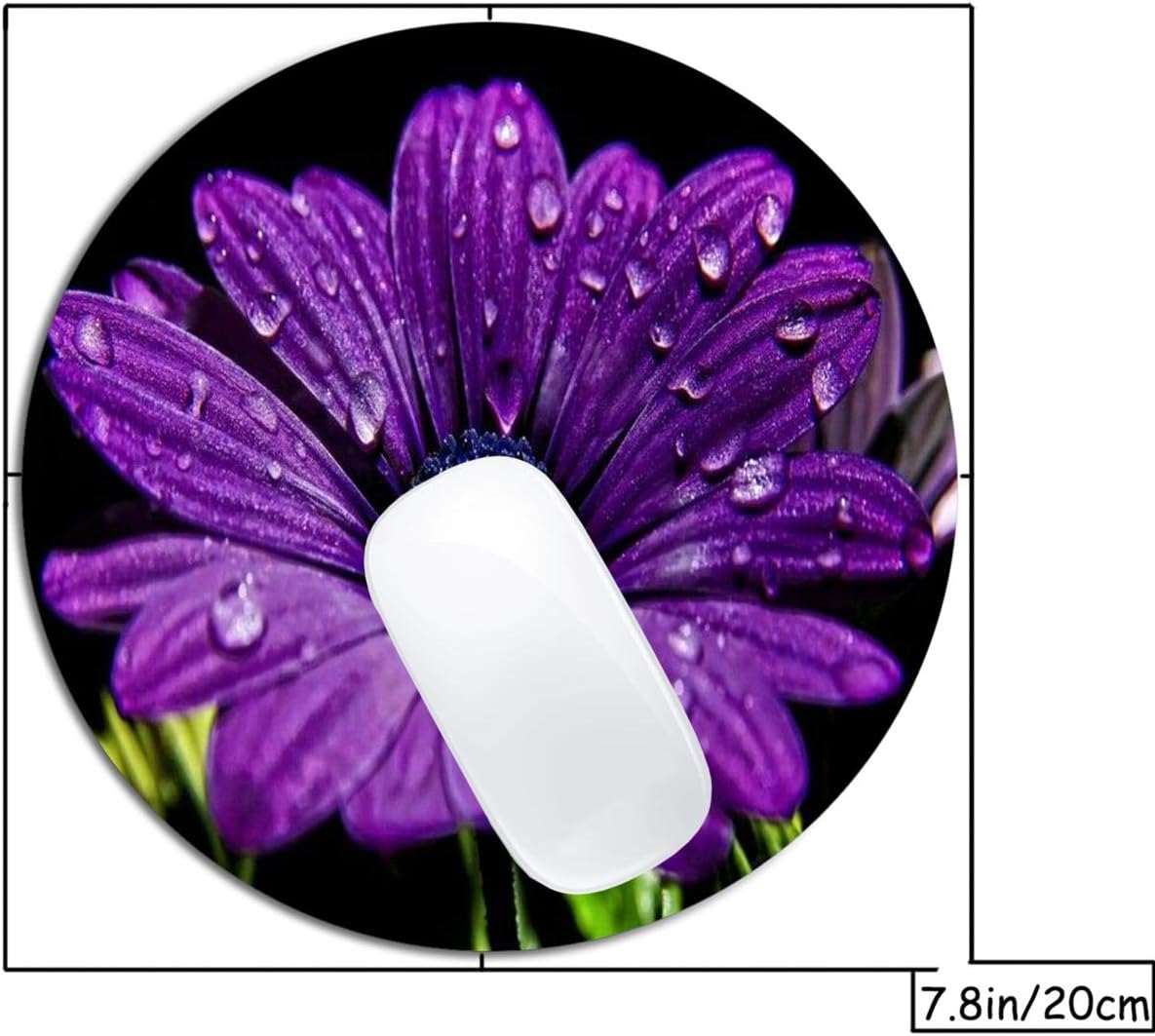 Purple Flower Mouse Pad Round Non-Slip Rubber Mousepad Laptop Office Computer Decor Cute Desk Accessories Customized Design Mouse Pad