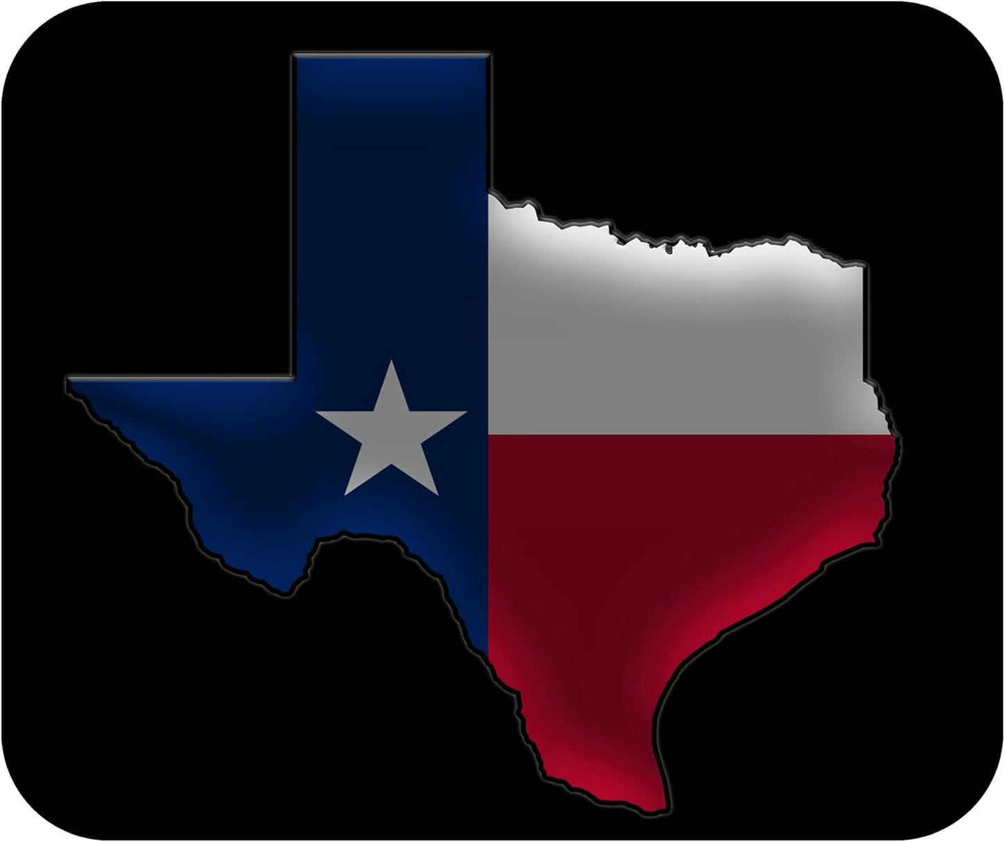 Texas State Flag Mouse Pad Mat Mousepad for Desk Computer Laptop PC Gaming Home or Office Gift for Texan TX (Black MP57)
