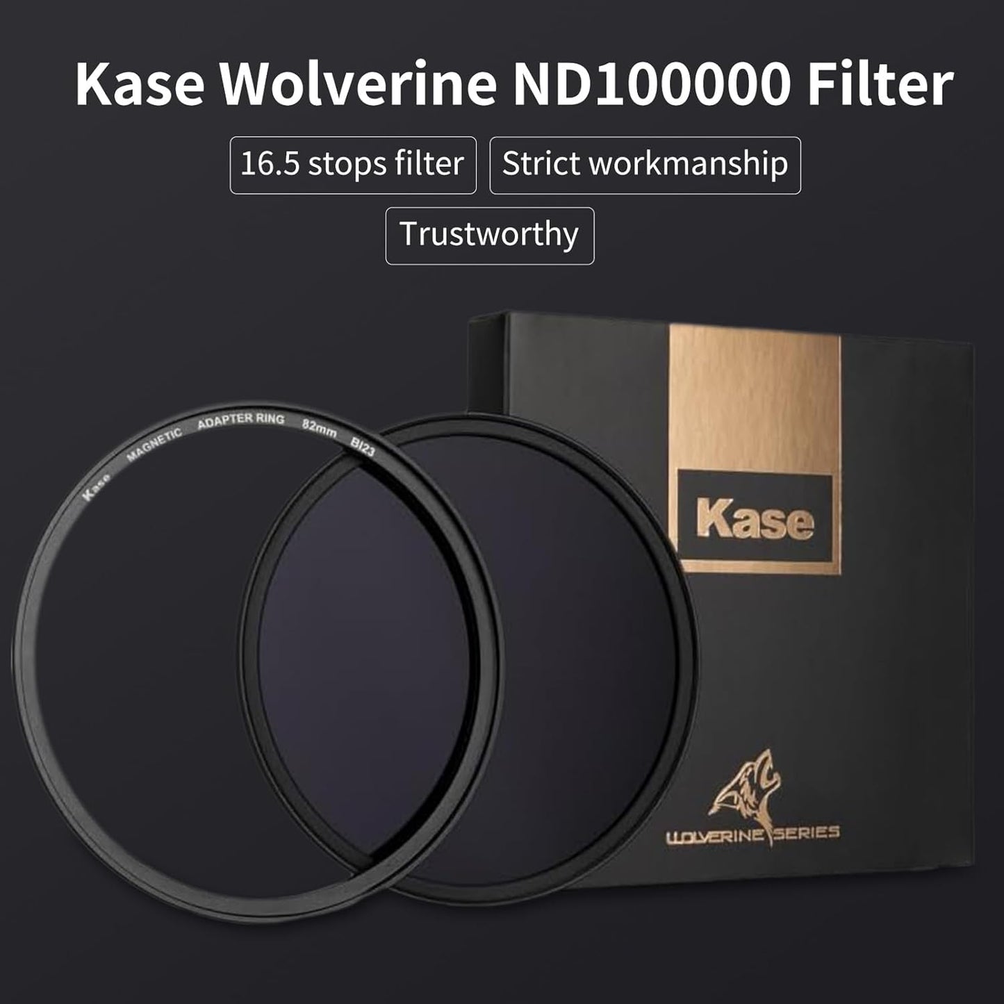 Kase Wolverine 58mm ND100000 16.5 Stop Magnetic Filter Incl Adapter Neutral Density Filters