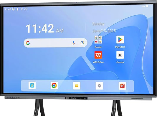 Shiarffe R9 Smart Board 86 Inch 4K Interactive Whiteboard Google EDLA-Certified All-in-One Touchscreen Digital Display Built-in 50MP AI Camera Mics and 60W Speaker for Classrom Hybrid Work