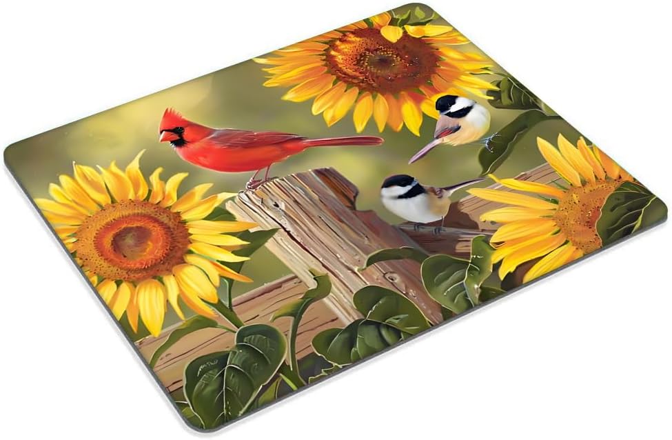 Sunflowers and Songbirds Mouse pad Customized Mousepad Non-Slip Rubber Base Mouse Pads for Computers Laptop Office Desk Accessories Mouse pad