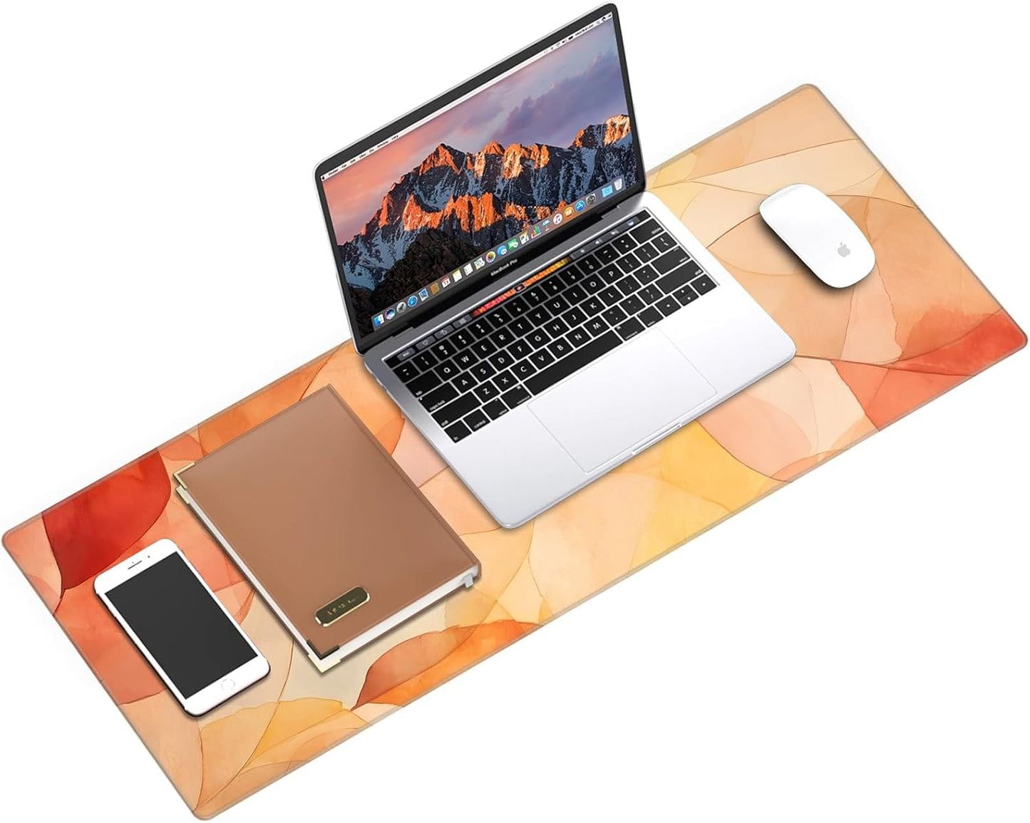 Galdas Gaming Mouse Pad XXL XL Large Long Extended Big Mousepad Non-Slip Rubber Keyboard Mouse Pad with Stitched Edges for Laptop Home Office (31.5x11.8x0.08 Inch) -Fall Leaf