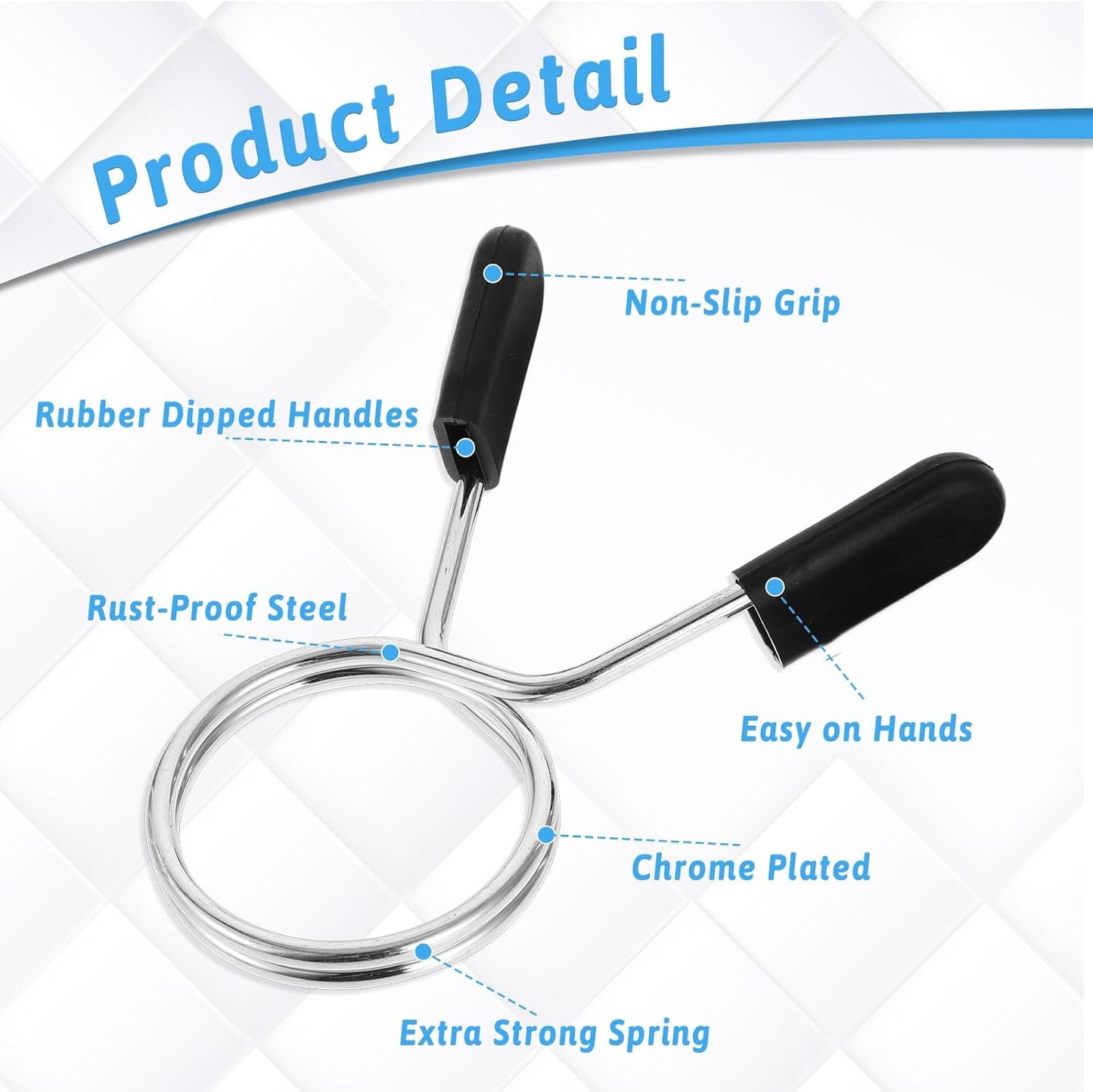 simarro 2 Inch Barbell Clamps, 4 Pcs Weight Barbell Clips, Olympic Barbell Spring Lock Collars, Barbell Handle Locking Clip for Strength Training Gym Fitness Training Accessories