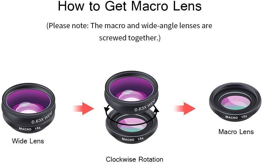 APEXEL 4 in 1 Phone Photography Kit, 18X Telephoto Lens, 198° Fisheye Lens, 15X Macro Lens, 0.63X Wide Angle Lens, Set with Flexible Phone Tripod, for iPhone 13/12/11/XS Max/XR/XS/X Samsung One Plus