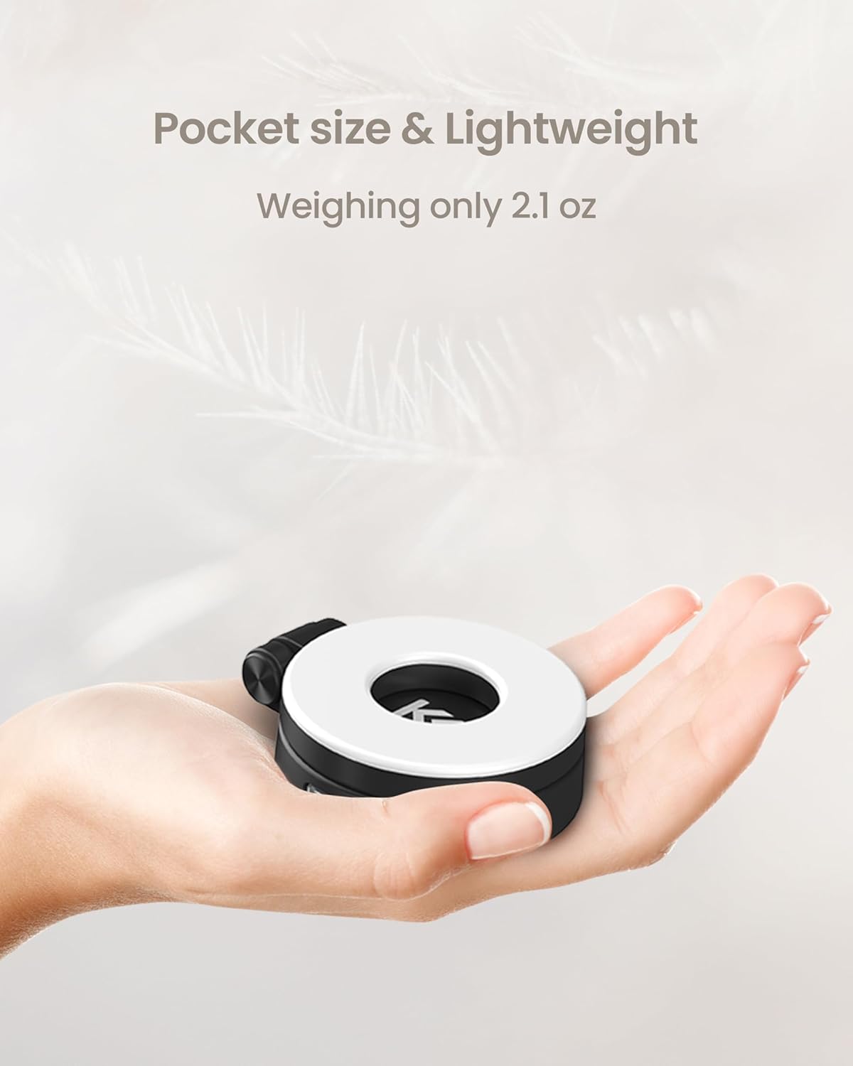 KraftGeek Magnetic Selfie Light for iPhone Magsafe, Portable Phone Ring Light for Video Recording, Rechargeable Lightweight Travel LED Cell Phone Light, Black