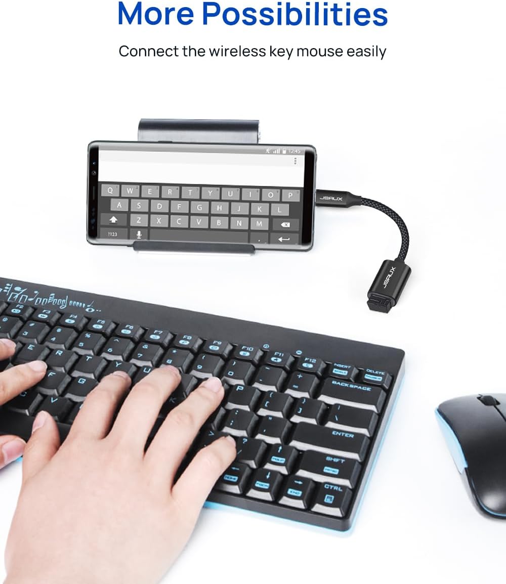 JSAUX USB C to USB 3.0 Adapter [2 Pack], Type C Male to USB Female OTG Cable Compatible with MacBook Pro/Air, iPhone 16 Pro Max/16 Plus/16e/16/15, Samsung Galaxy S25/S24/S23S/22-Black