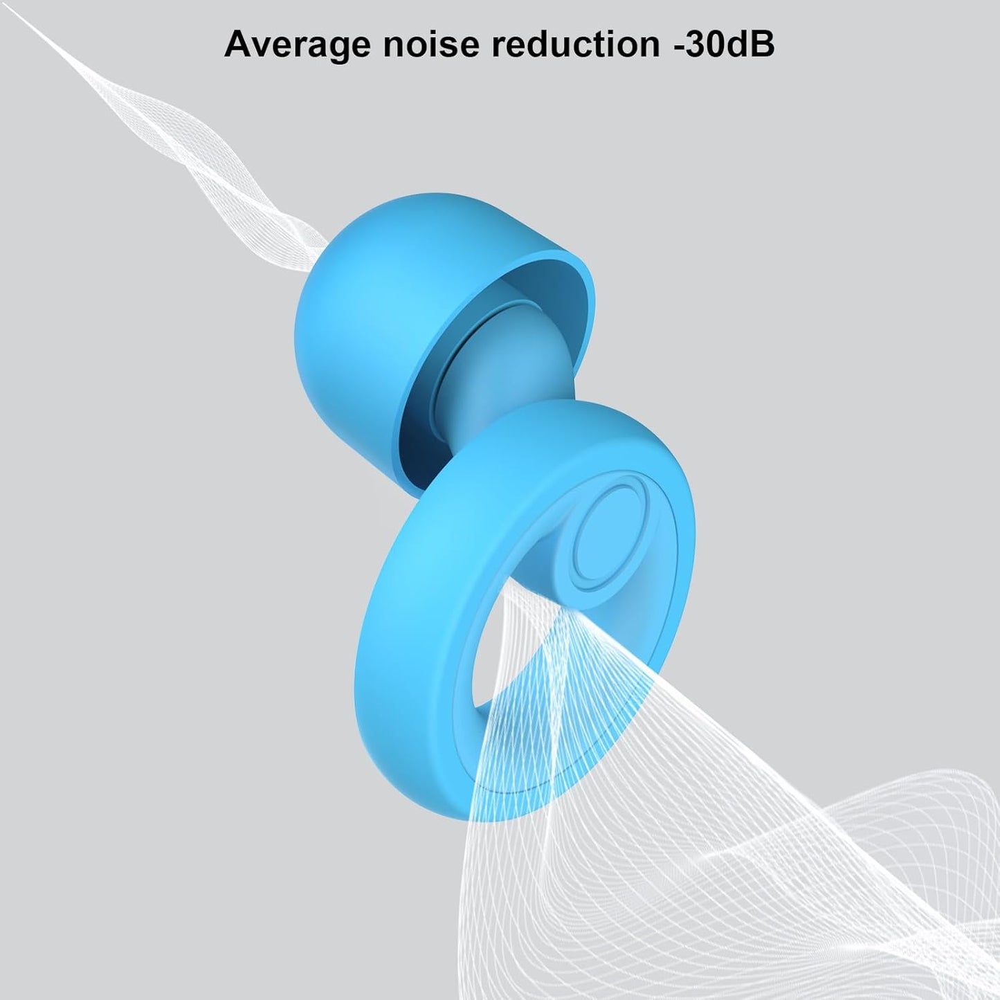 Ear Plugs for Noise Cancelling Ear Protection EarPlugs for Sleep,Concerts,Work,Study,8 Size Eartips with Small Box,Perfect -30dB Silicone Earplugs for Noise Reduction - Blue