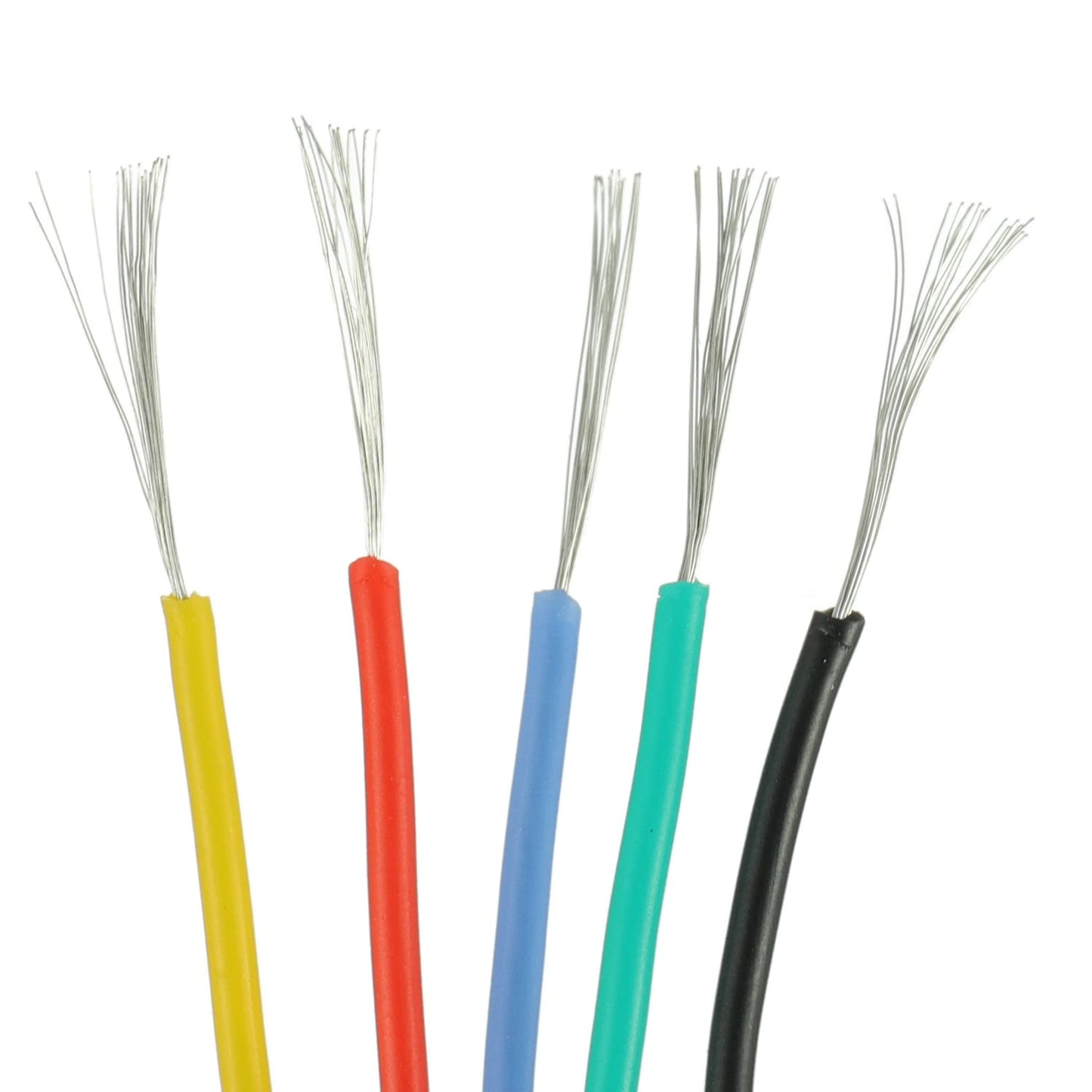 BOJACK 28 AWG Flexible Silicone Wire Electric Wire Hook up Wire Kit 300V Cables with Plus 20 φ2mm Heat Shrink Tubings and a Mini Wire Stripper(5 Colors 32.81Ft Each Color, 28AWG)