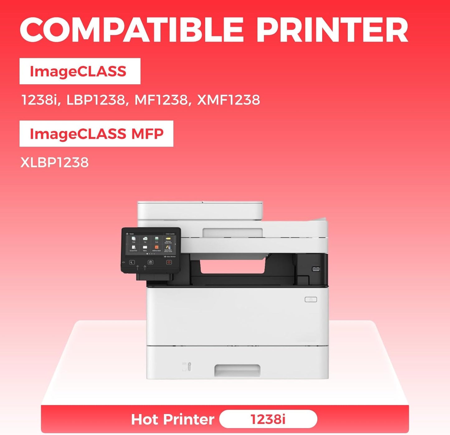 T08 T08L Black High Capacity Toner Cartridge 1-Pack with chip Replacement for Canon T08 T08L 3010C005AA Toner Compatible for ImageCLASS 1238i LBP1238 MF1238 XMF1238 MFP XLBP1238 Printer Ink All-in-One