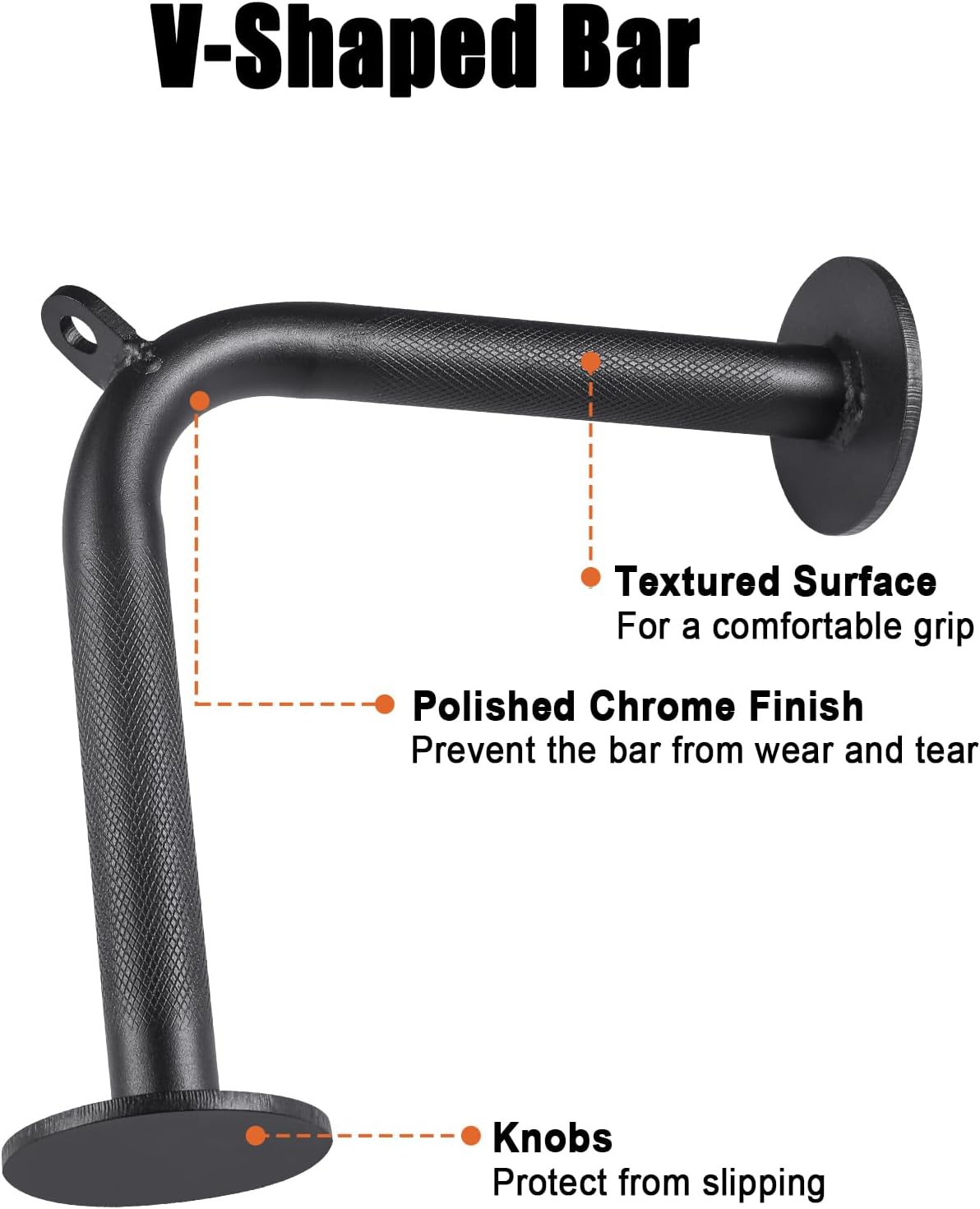 SERTT Workout Cable Machine Attachment for Home Gym, LAT Pulldown Attachments, Cable Accessories for Weight Training, Straight Pull Down Bar, Tricep Rope, Double D Row Handle, V-Shaped Bar