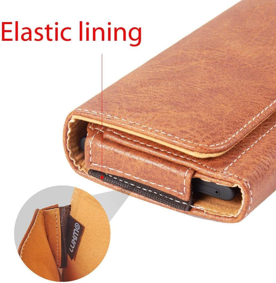 Galaxy Wireless USA for for Samsung Galaxy S25 S24 Ultra, S25 S24 Plus/S23 fe Holster Brown Leather Carrying Cell Phone Holder Belt Clip Holster Case Pouch for iPhone 13 14 15 16 Pro Max 14 15 16 Plus