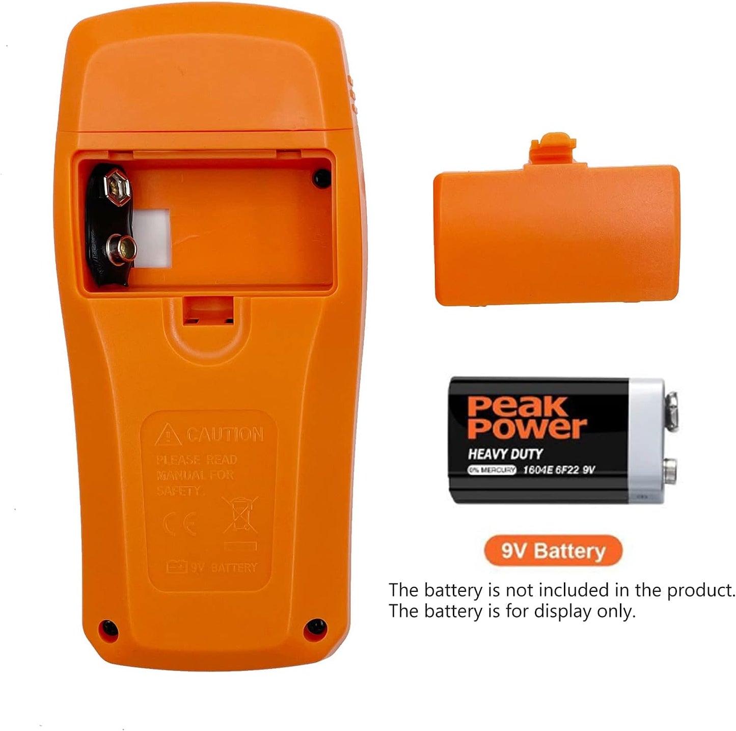 Digital Wood Moisture Meter Wood Humidity Tester Hygrometer Timber Damp Detector Large LCD Display (Orange)