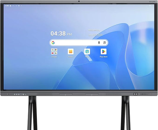 Shiarffe X5 Smart Board 75 Inch 4K Interactive Whiteboard Google EDLA-Certified All-in-One Touchscreen Digital Display Built-in 48MP Camera Mics and Speaker for Classrom Hybrid Work
