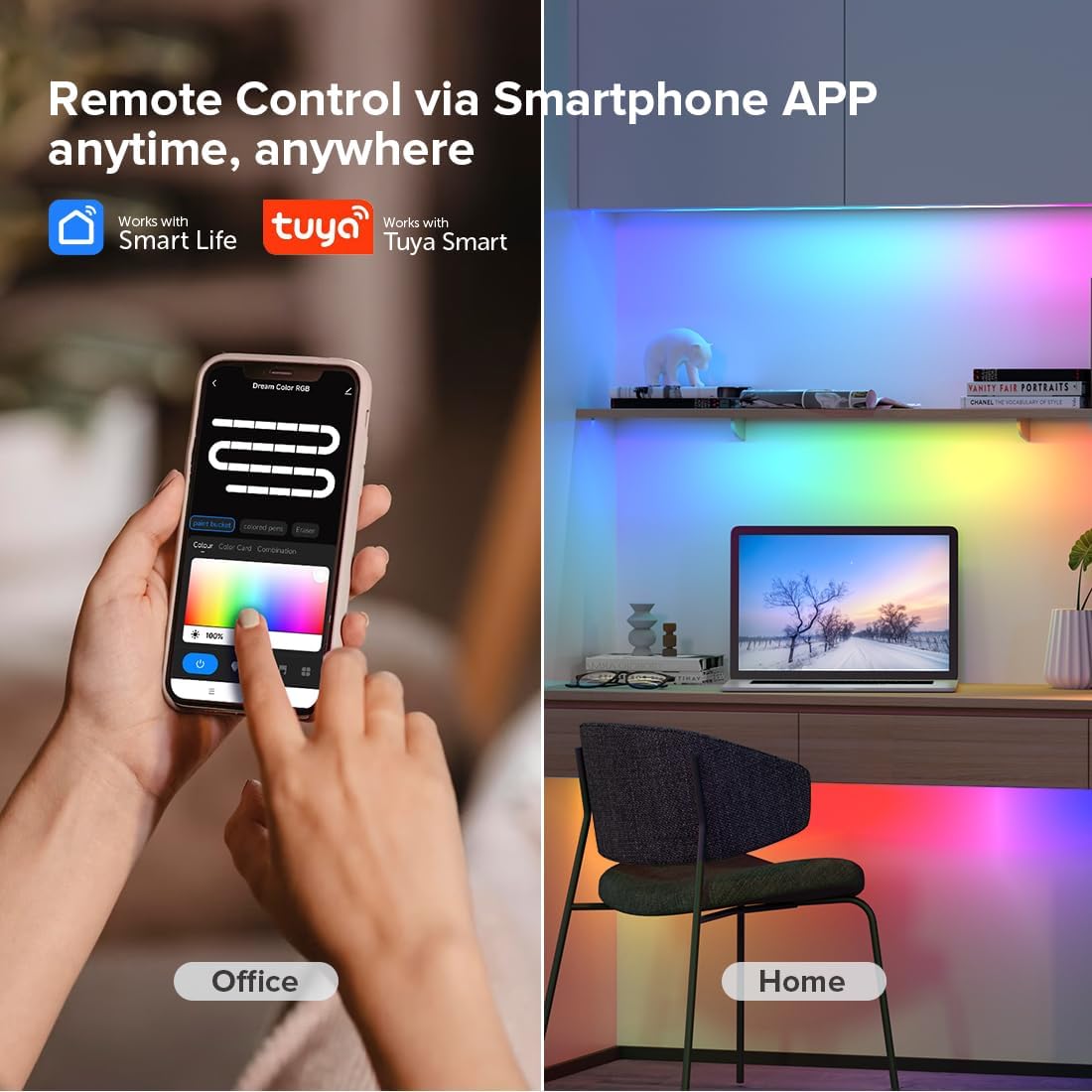 BTF-LIGHTING 2.4G WiFi DR03W RGB SPI Controller Tuya APP/Smart Life/Google Home/Alexa Control Support WS2812B WS2811 WS2815 etc Addressable LED Strip Work with WR01RF RC03RFB RF Remote