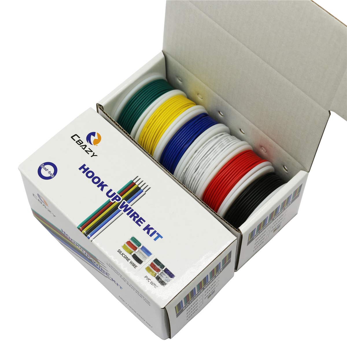 Hook up Wire Kit (Stranded Wire Kit) 28 Gauge 6 Colors 32.8 feet Each Electrical Wire 28 AWG PVC Wire