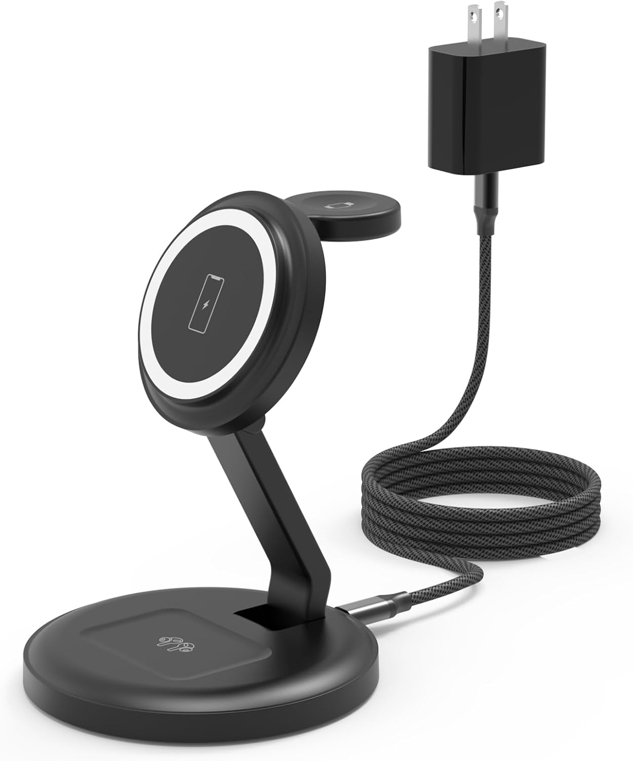 Charging Station, 3 in 1 Foldable Wireless Charger iPhone Charging Station Charger Stand Multiple Devices for Apple, with PD Adapter and USB C Cable for iPhone 16 15 14 Pro & iWatch&AirPods All Series