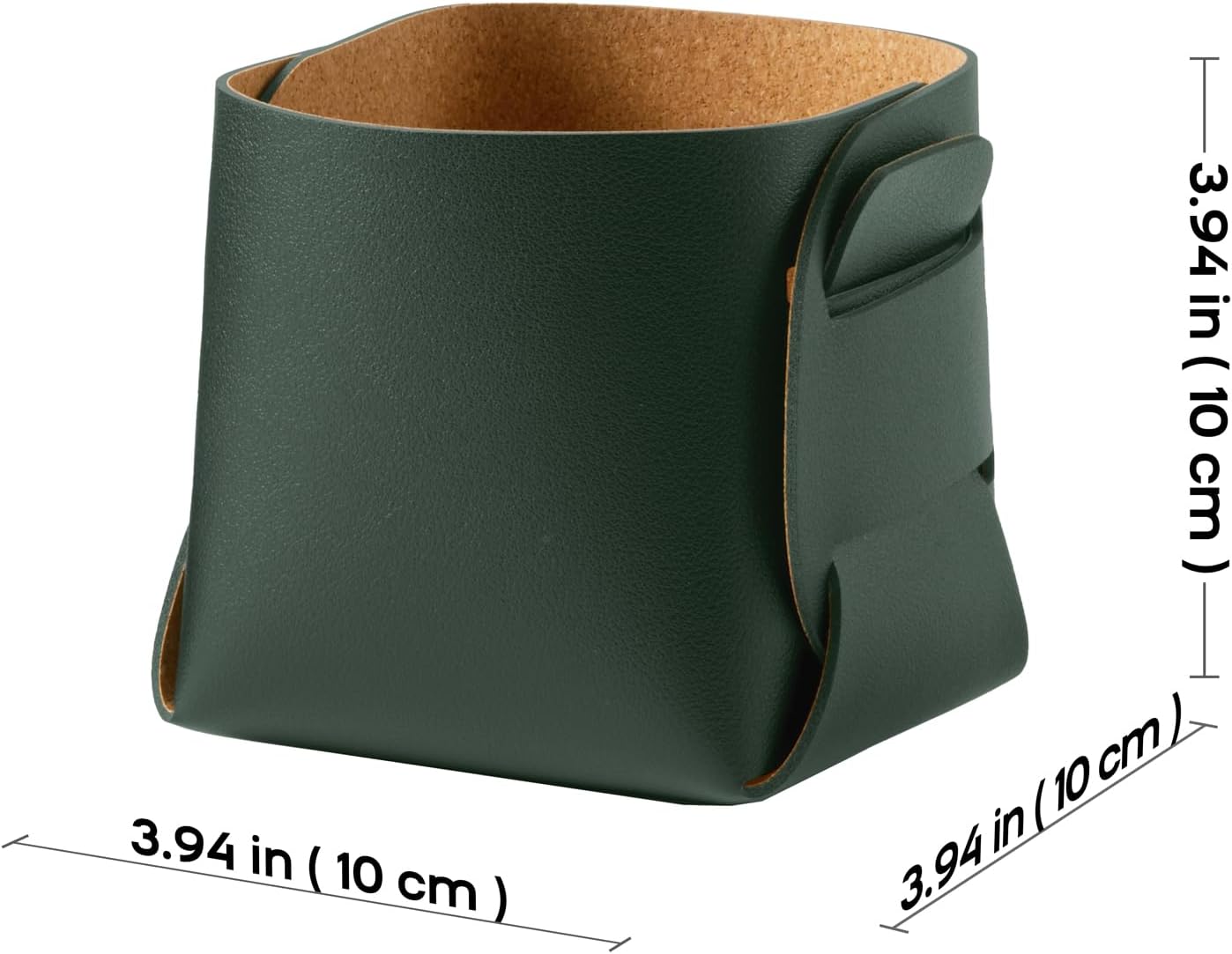 HOMIEAZICOZI 2-Pack Cork Leather Desk Accessories Storage - Pencil Pen Holder - Makeup Brush Holder Organizer - Stylish Addition to Home Decor (Dark Green)