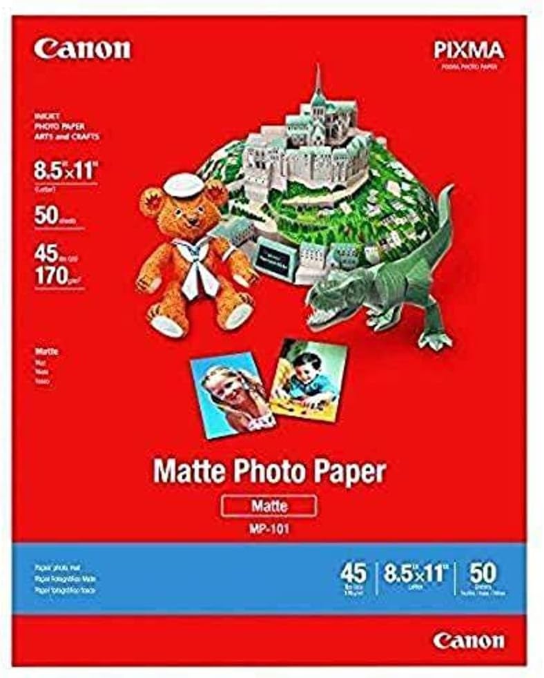 Canon Ink and Photo Paper Bundle - PG-243/ CL-244 Ink Multi pack for TR4520, MX492, MG2520, MG2922, TS302 and TS202 Printers + Canon 7981A004 Photo Paper Plus Matte 8-1/2 x 11 50 Sheets