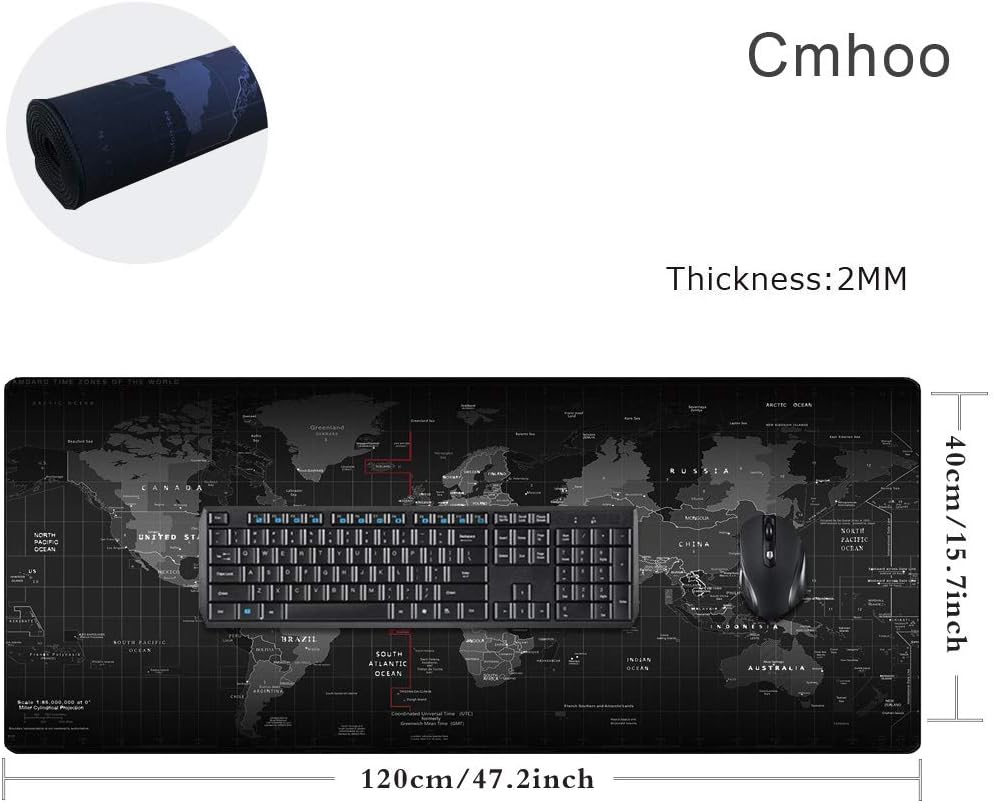 Gaming Mouse Pad Large Anti-Slip Rubber Base Size 47.2x15.7 in (47.2X15.7IN, 120x40 Map)