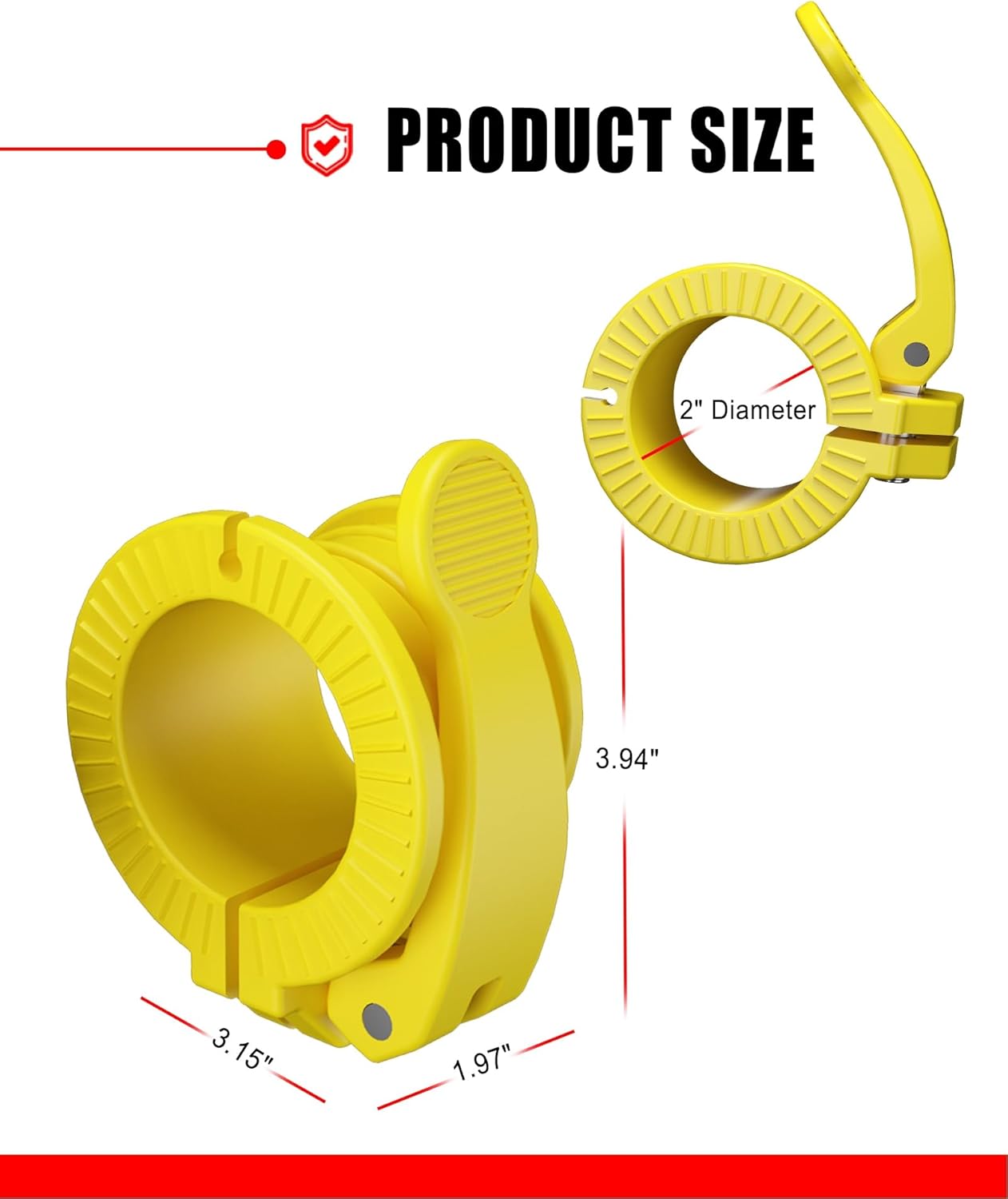 Olympic Barbell Clamps 2 inch Adjustable Barbell Clips Quick Release Pair of Locking Weight Clips for Bars