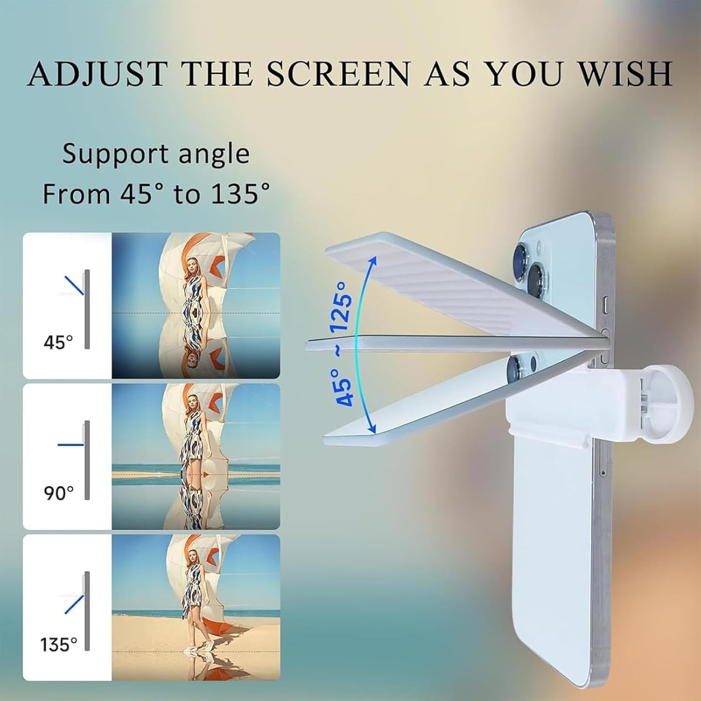 Mirror Effect Lens - Capture Stunning Reflections Instantly, Smartphone Camera Mirror Reflection Clip Kit, Adjustable HD Glass Smartphone Photography Flip Mirror, for Travel Photography (Black)