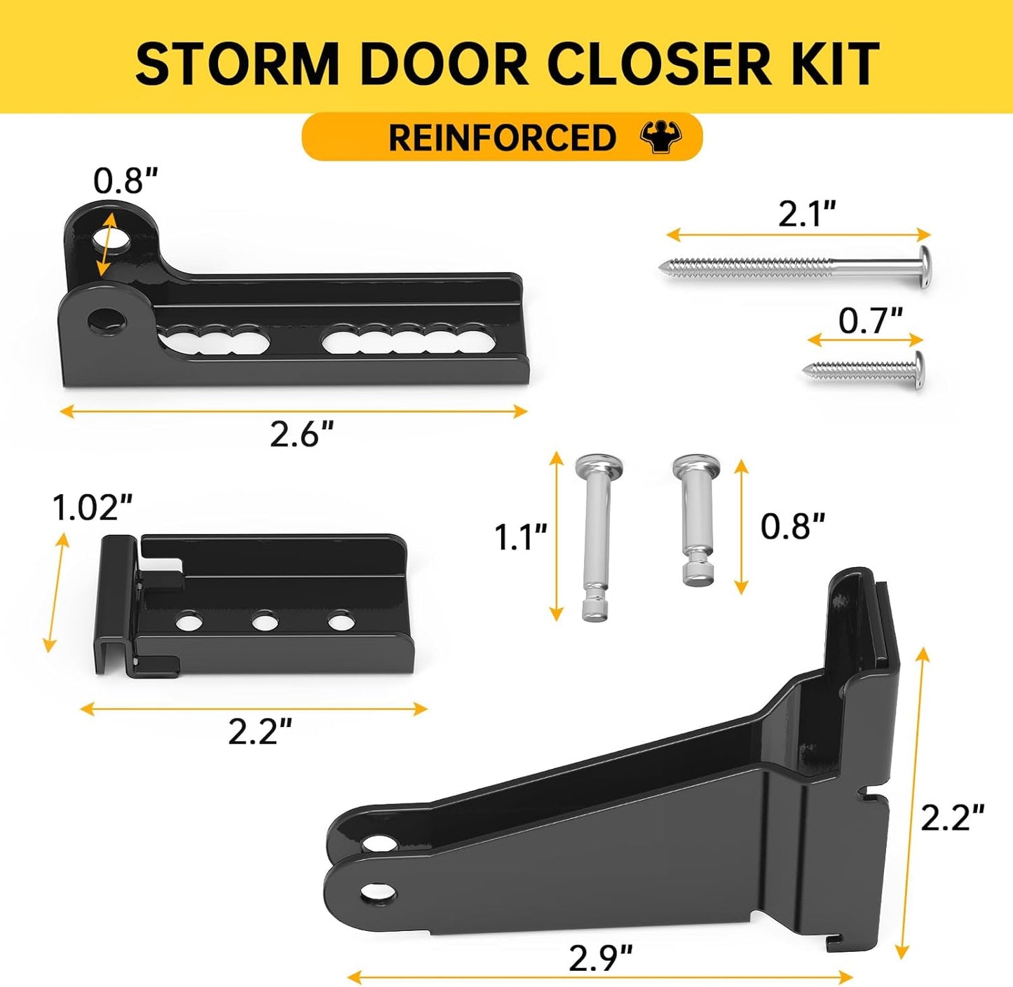 Thickened Storm Door Closer Bracket，Repair Jamb Bracket Compatible with Andersen，Durable Screen Door Closer Replacement Parts Kits with Emco/Larson/Pella, Protecting Doors from Damage from Winds